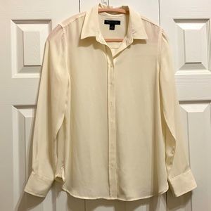 Banana Republic Dillon blouse, cream colored, long sleeves